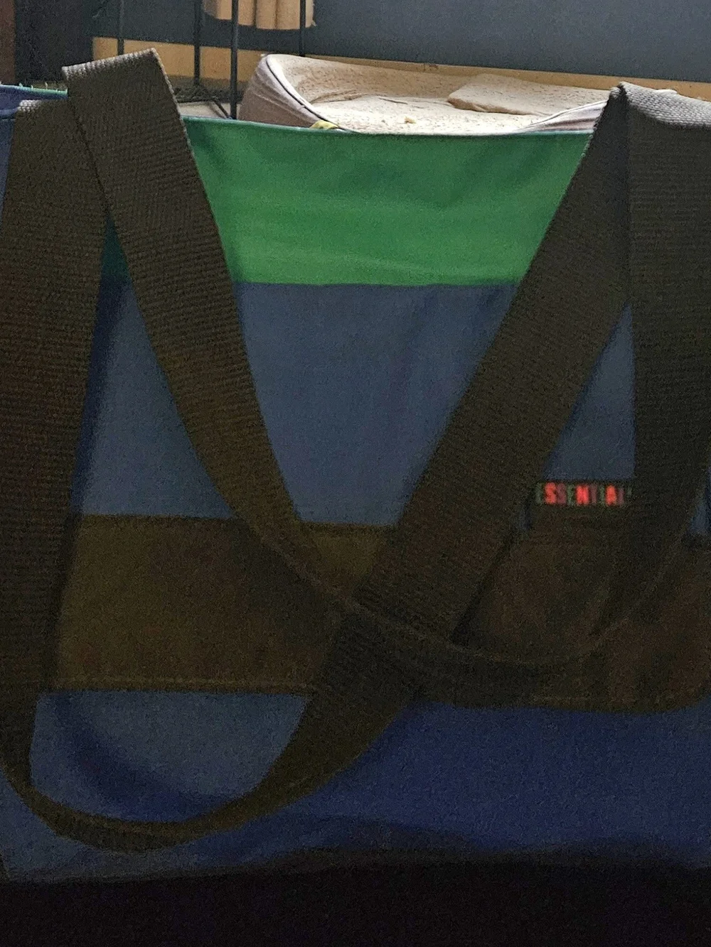 ESSENTIALS Blue & Teal Duffel Bag with Black Trim